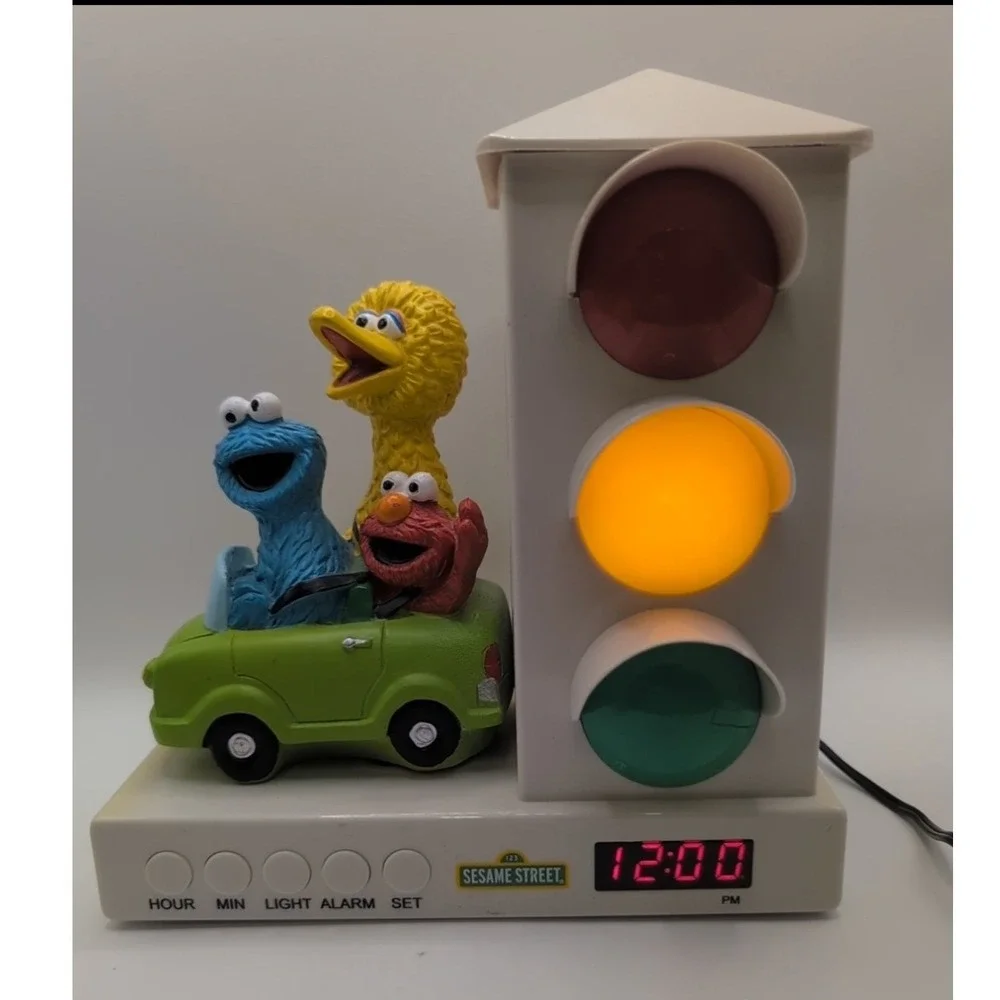 Sesame Street Traffic Light Alarm Clock 2015 Big Bird Elmo Cookie Monster Tested